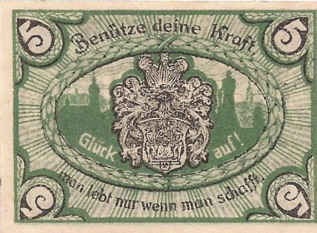 Реверс банкноты 5 fenigów (Niemcy) 1920