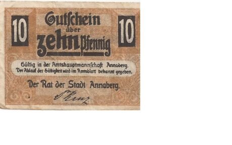 Аверс банкноты 10 fenigów (Niemcy) 1920