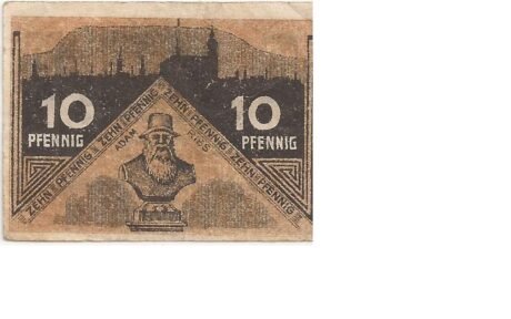 Реверс банкноты 10 fenigów (Niemcy) 1920