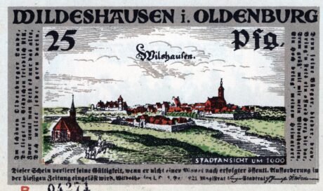 Аверс банкноты 25 fenigów (Niemcy) 1921