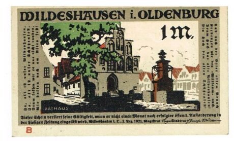 Аверс банкноты 1 marka (Niemcy) 1921