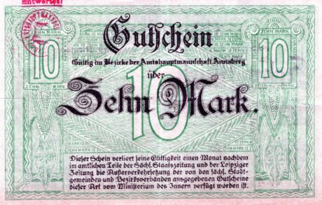 Реверс банкноты 10 marek (Niemcy) 1918