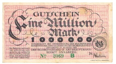 Аверс банкноты 1000000 marek (Niemcy) 1923