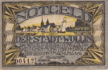 Аверс банкноты 50 fenigów Wollin (Niemcy) 1921