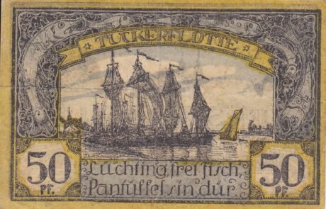 Реверс банкноты 50 fenigów Wollin (Niemcy) 1921