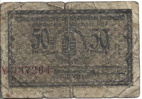 Аверс банкноты 50 пфеннигов (Германия)