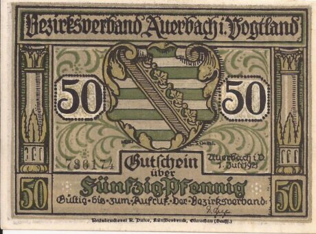 Аверс банкноты 50 пфеннигов (Германия) 1921 года