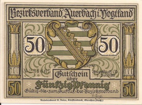 Аверс банкноты 50 пфеннигов (Германия) 1921 года