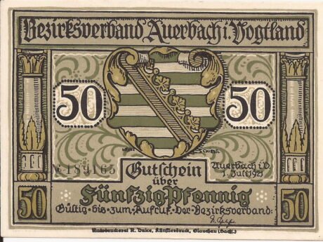 Аверс банкноты 50 пфеннигов (Германия) 1921 года