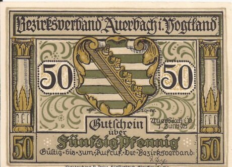 Реверс банкноты 50 пфеннигов (Германия) 1921 года