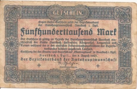 Аверс банкноты 500000 marek (Niemcy) 1923