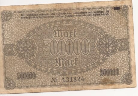 Реверс банкноты 500000 marek (Niemcy) 1923