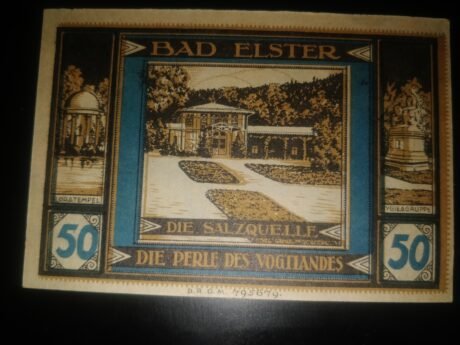 Реверс банкноты 50 fenigów Sparkasse (Niemcy) 1922