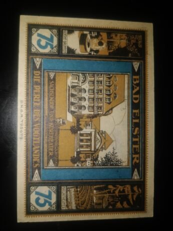 Реверс банкноты 75 fenigów Sparkasse (Niemcy) 1922