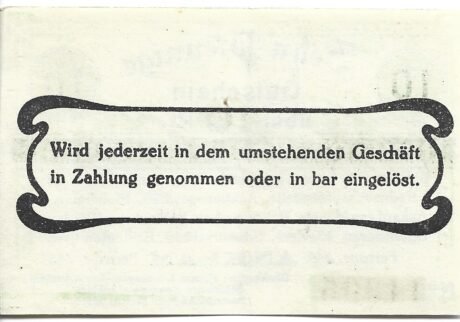 Реверс банкноты 10 fenigów Richarda Wilha. Schneider (Niemcy)