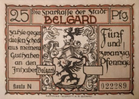 Аверс банкноты 25 fenigów (Niemcy)