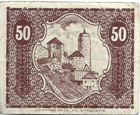 Реверс банкноты 50 fenigów (Niemcy) 1920
