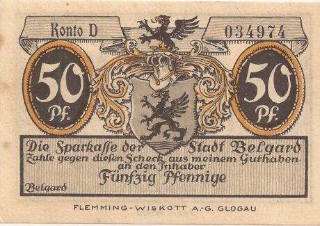 Аверс банкноты 50 fenigów (Niemcy)