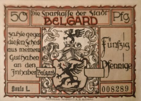 Аверс банкноты 50 fenigów (Niemcy)