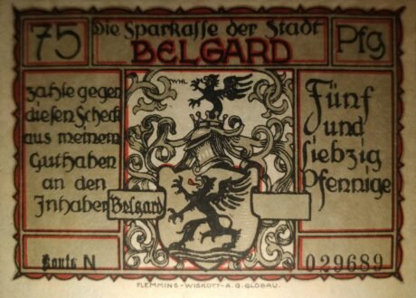 Аверс банкноты 75 fenigów (Niemcy)