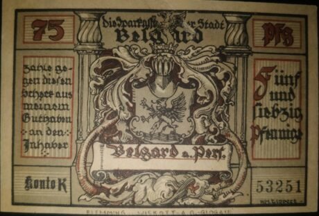 Аверс банкноты 75 fenigów (Niemcy)