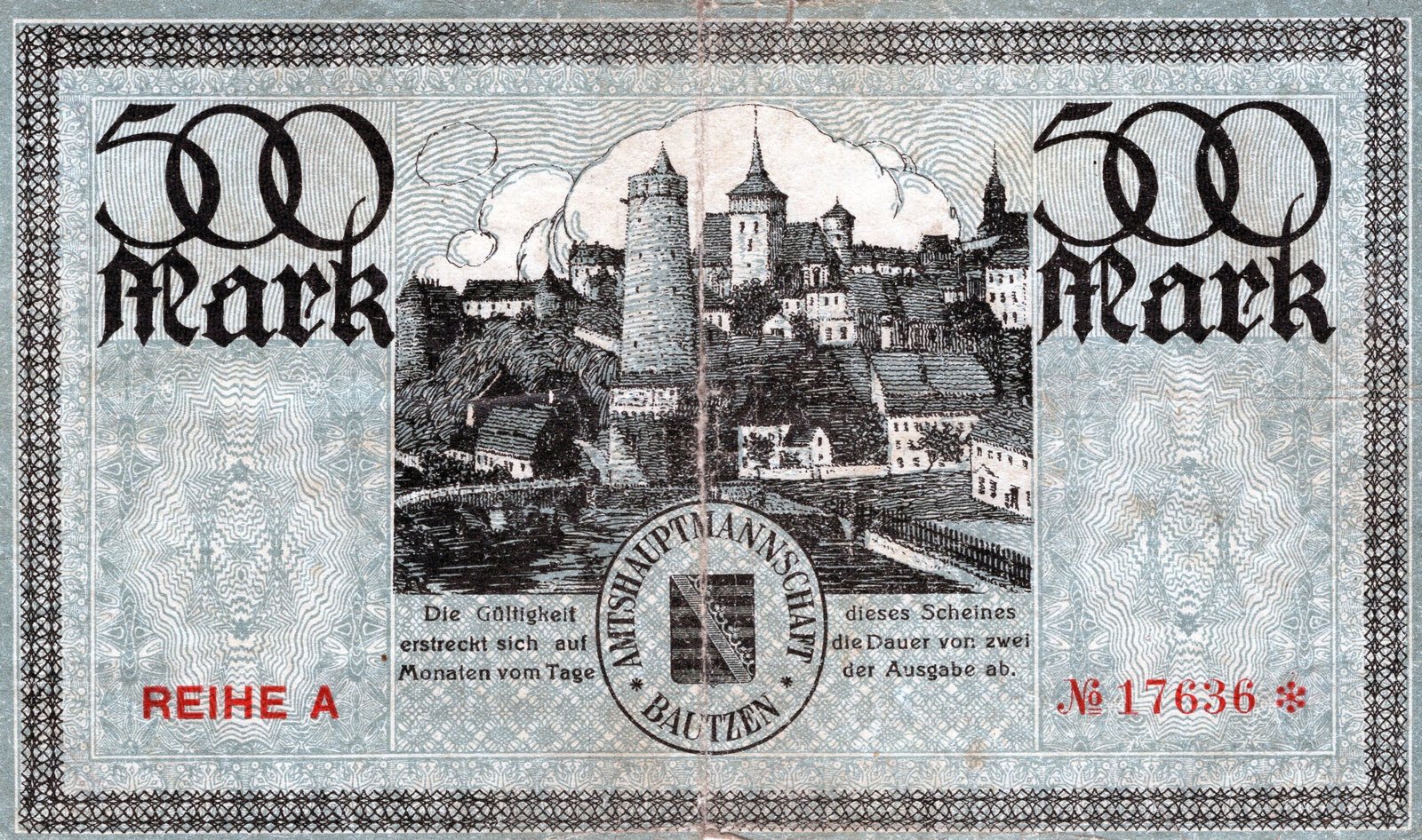 Реверс банкноты 500 марок (Германия) 1922 года