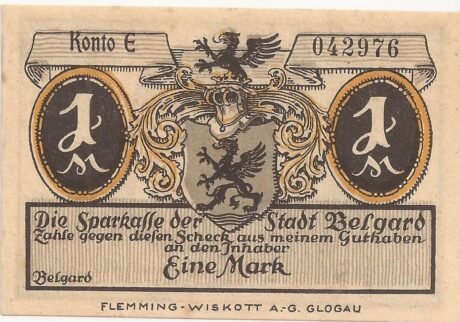 Аверс банкноты 1 marka (Niemcy)