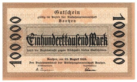 Аверс банкноты 100000 marek (Niemcy) 1923