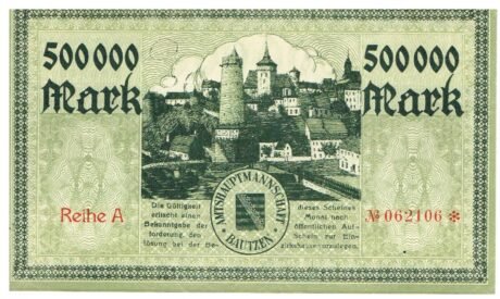 Реверс банкноты 500000 marek (Niemcy) 1923