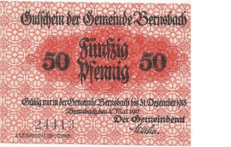 Аверс банкноты 50 fenigów (Niemcy) 1917