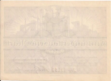 Реверс банкноты 100000 marek Braunkohlenwerke Borna (Niemcy)