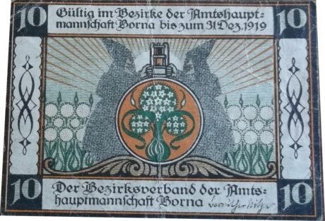 Аверс банкноты 10 fenigów (Niemcy) 1919