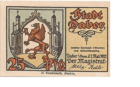 Аверс банкноты 25 fenigów (Niemcy) 1921