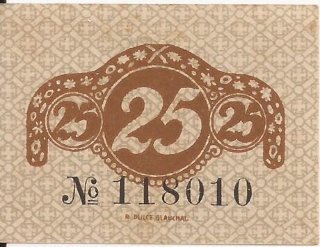 Реверс банкноты 25 fenigów (Niemcy) 1920