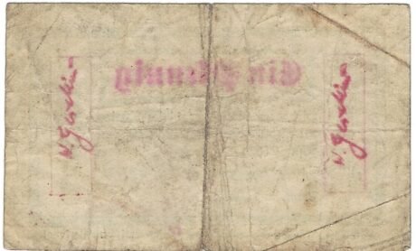 Реверс банкноты 1 fenig Demminer Tageblatt (Niemcy) 1918