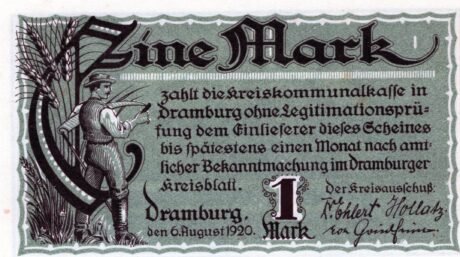 Аверс банкноты 1 marka (Niemcy) 1920