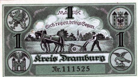 Реверс банкноты 1 marka (Niemcy) 1920