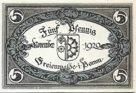 Реверс банкноты 5 fenigów (Niemcy) 1920