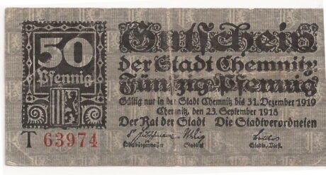 Аверс банкноты 50 пфеннигов (Германия) 1917 года