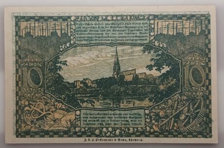 Реверс банкноты 10 marek (Niemcy) 1918