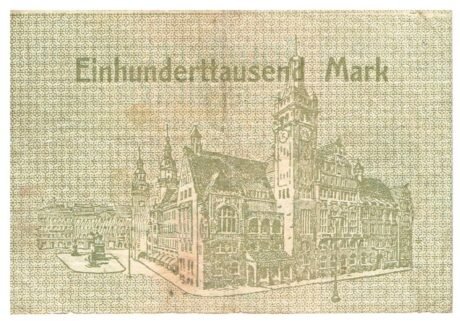 Реверс банкноты 100000 marek (Niemcy) 1923