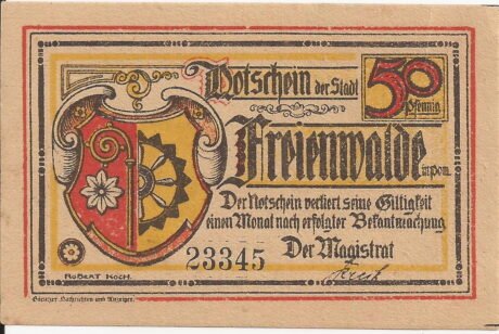 Аверс банкноты 50 fenigów (Niemcy) 1922