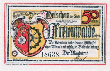 Аверс банкноты 50 fenigów (Niemcy) 1922