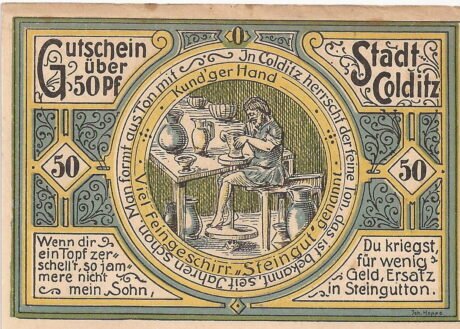 Реверс банкноты 50 fenigów (Niemcy) 1921