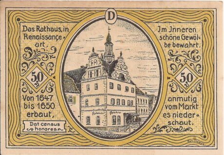 Реверс банкноты 50 fenigów (Niemcy) 1921