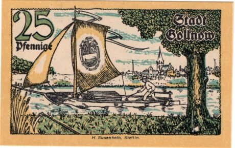 Реверс банкноты 25 fenigów (Niemcy) 1921