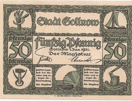 Аверс банкноты 50 fenigów (Niemcy) 1921