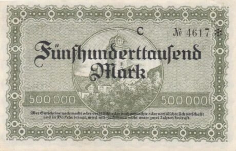 Реверс банкноты 500000 marek (Niemcy) 1923