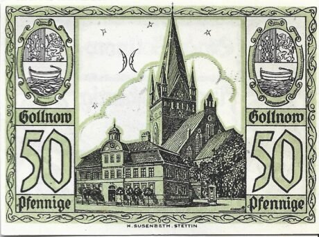 Реверс банкноты 50 fenigów (Niemcy) 1921