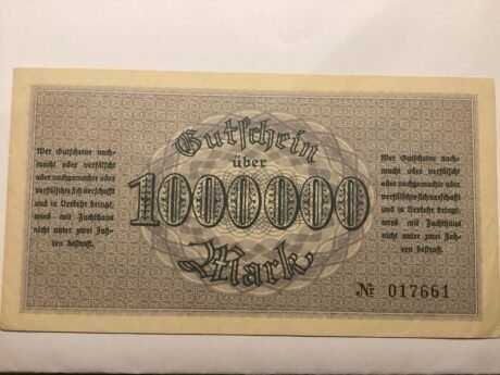 Реверс банкноты 1000000 марок (Германия) 1923 года